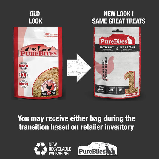 PureBites single ingredient cat treats bag display
