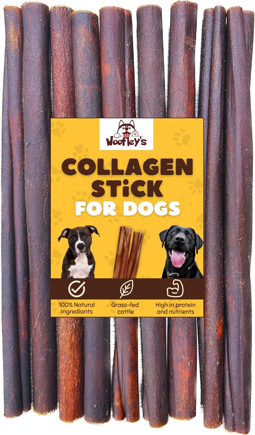 Woofley's 6 Inch Collagen Sticks for Dogs (16 Count) Bully Stick Rawhide Alternative Dog Chews No Hide Bones for Medium & Large Dogs - Image 10