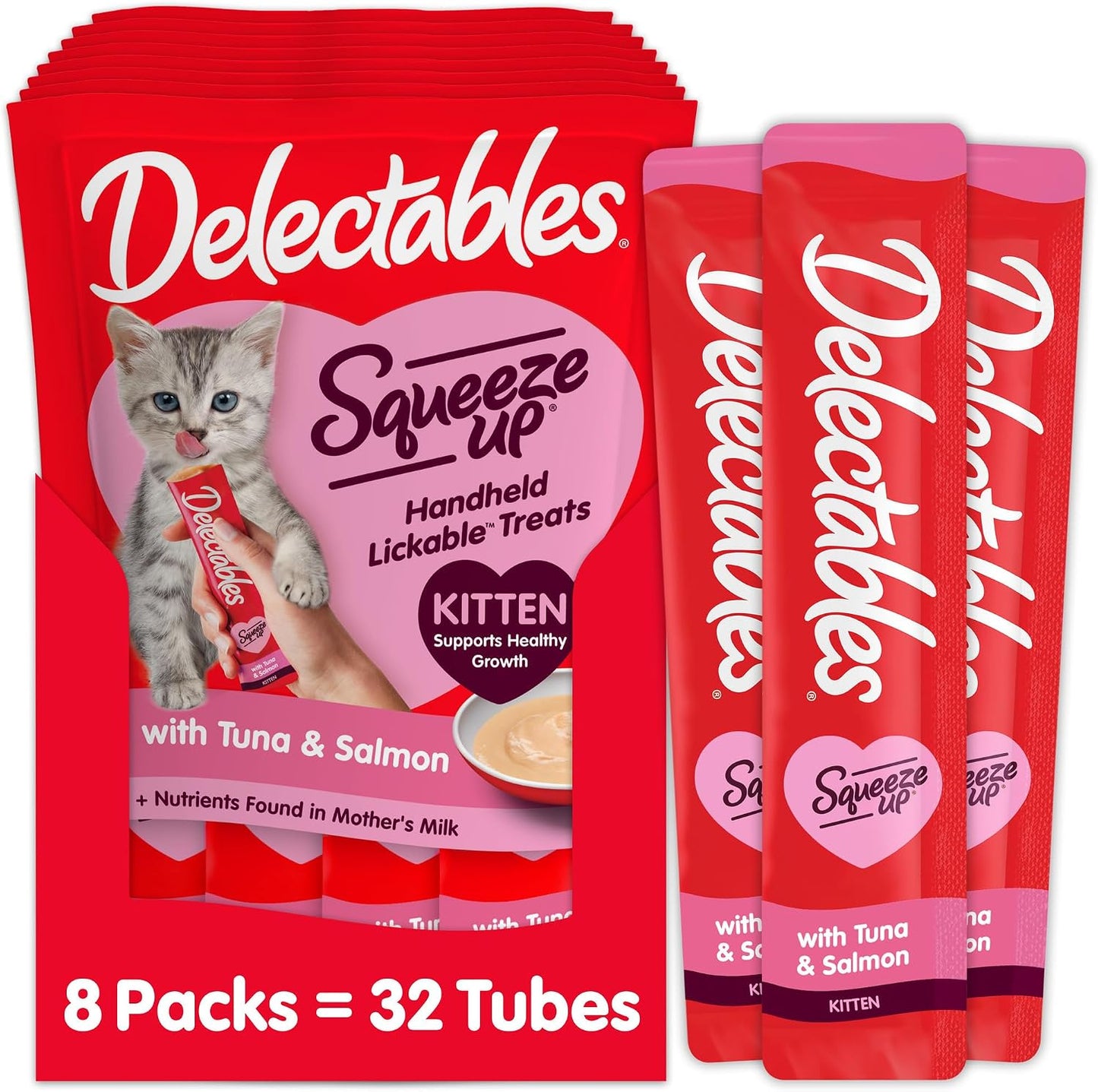 Delectables Squeeze Up Kitten Variety Pack, Creamy Squeezable Puree, Lickable Wet Cat Treats, Grain Free, No Added Fillers, No by-Products, No Added Preservatives, 0.5 Ounces Tube, 20 Tubes Total - Image 12