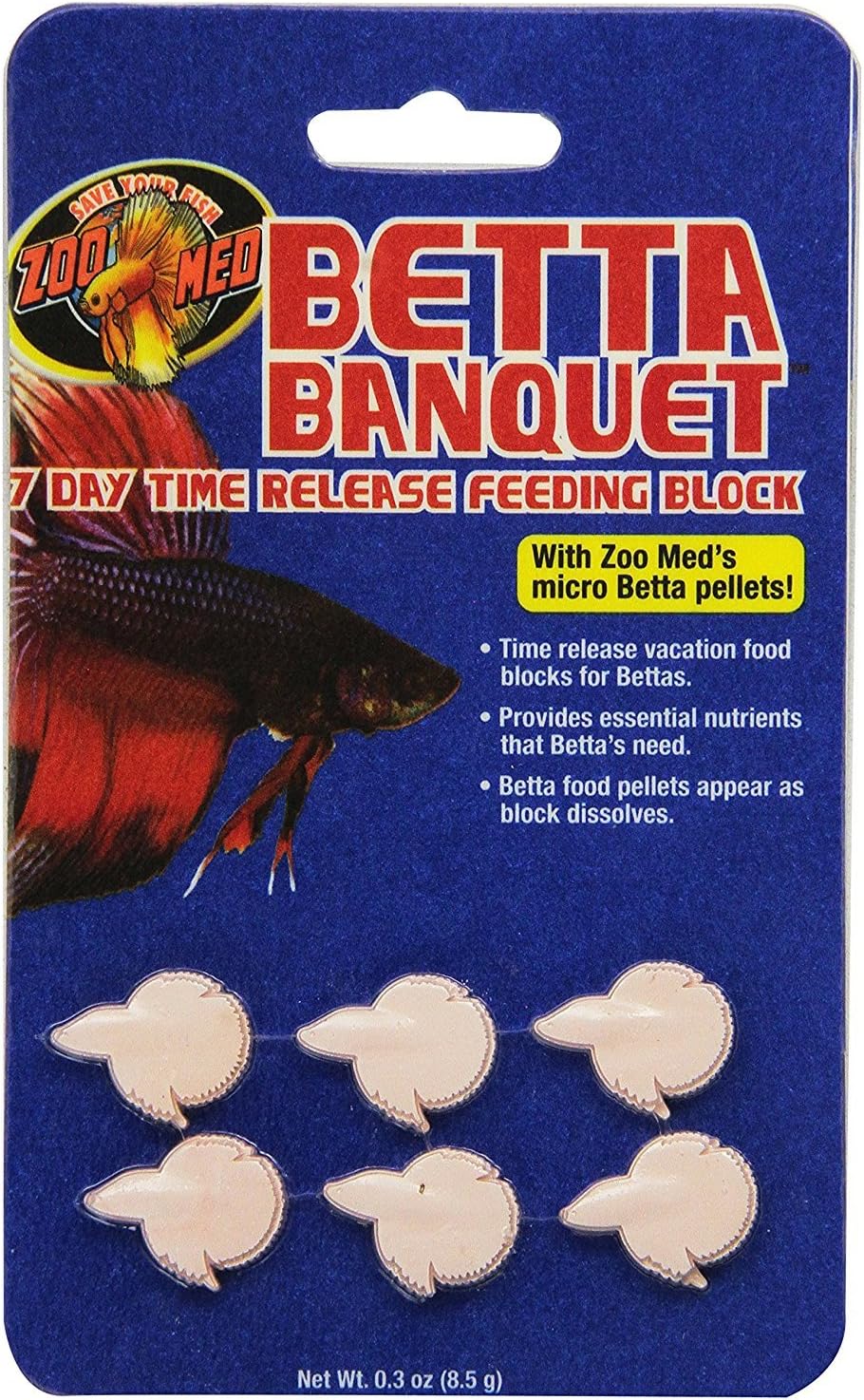 Authentic Zoo Med Betta Banquet time-release food blocks for fish