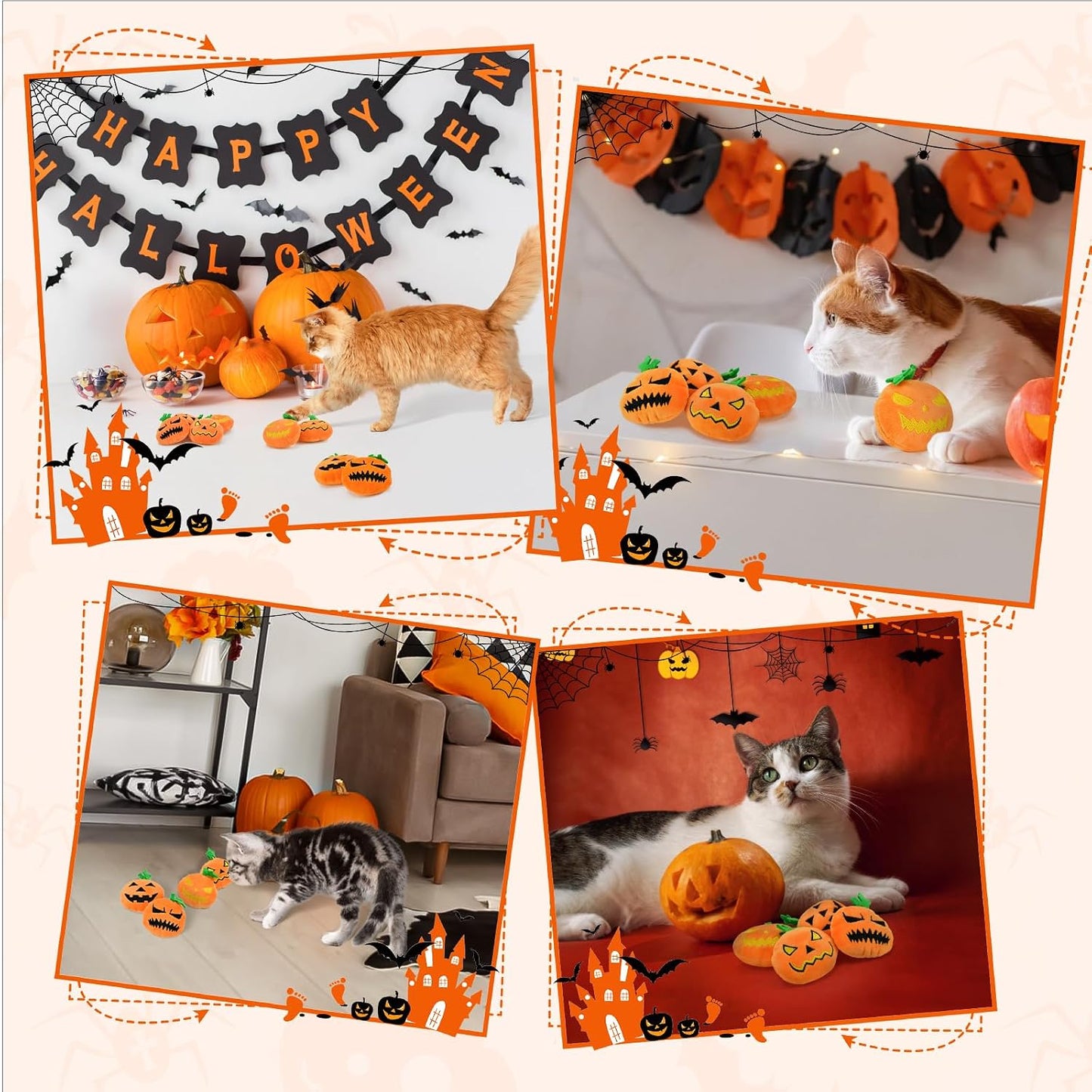 Side angle view showing the rounded shape and texture of the imported Halloween pet chew toy.