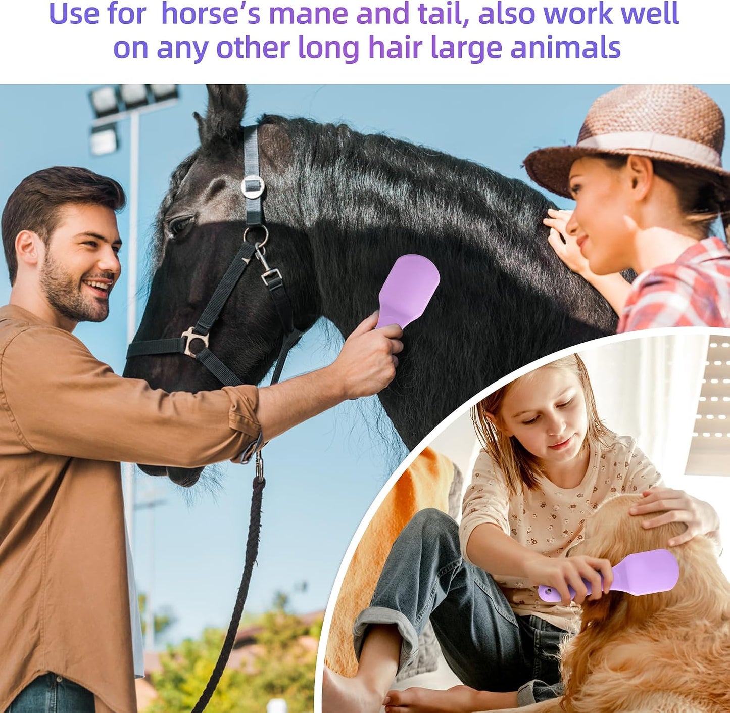 Uylkm equestrian grooming brush for daily coat care