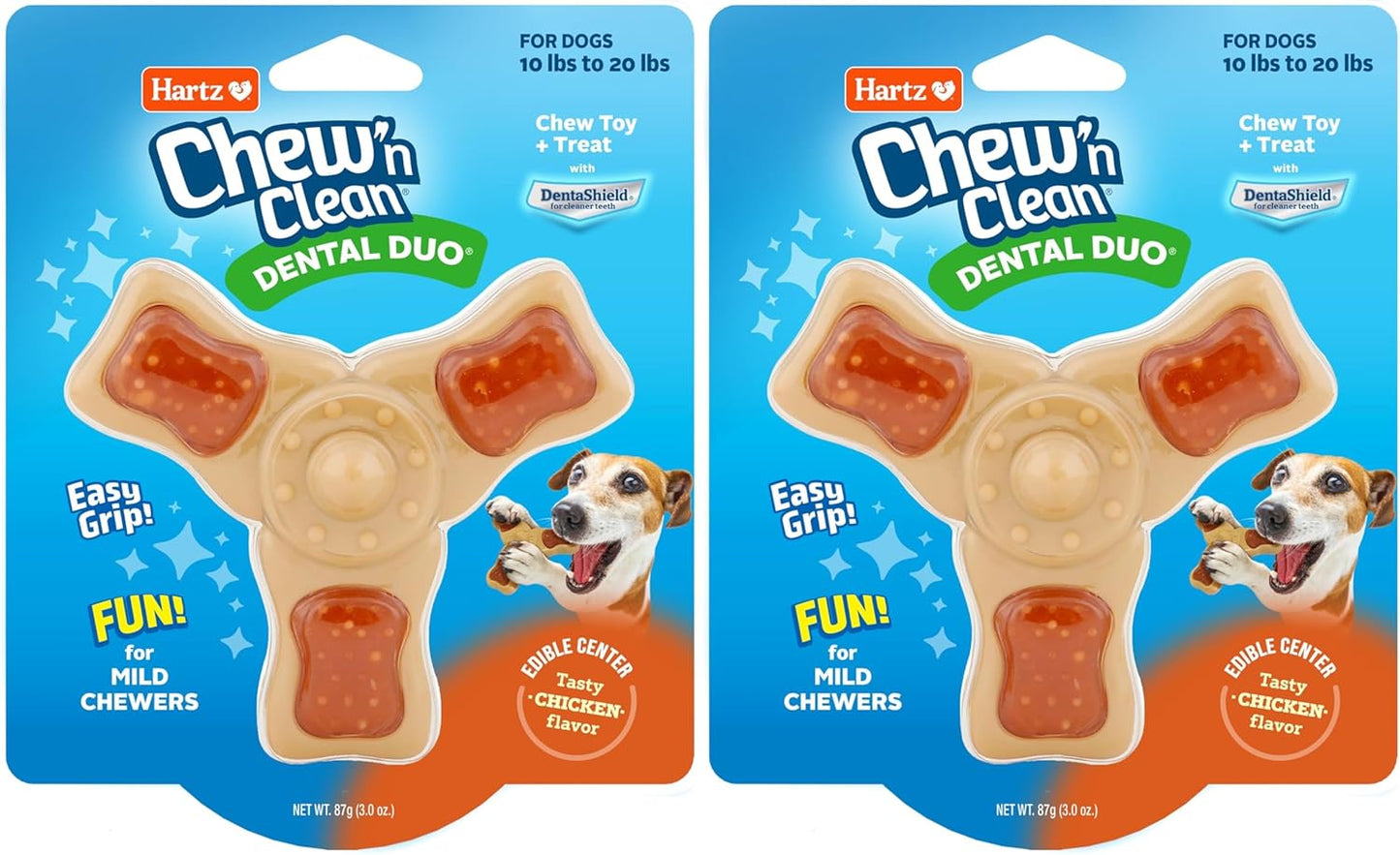 Hartz Chew 'n Clean Chew Toy and Treat in One Chicken Flavored Tri-Point Dog Toy, Small - Image 10