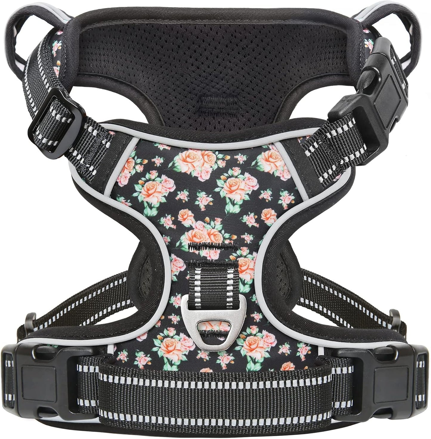 Timos No Pull Dog Harness,NO Need Go Over Dogs Head 3 Snap Buckles Reflective Oxford No Choke Harness with Front & Back 2 Metal Leash Clips Soft Padded for Small Medium Large Dogs Pink S - Image 15