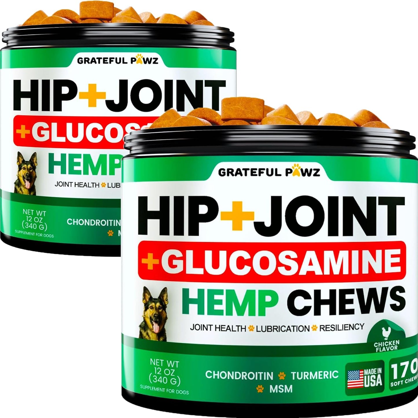 Grateful Pawz Hemp Calming Chews for Dogs - Dog Calming Chews - 170 Anxiety Relief Treats with Hemp Oil - Sleep Aid - Advanced Health Joint Support Supplement - Health & Wellness - Image 9