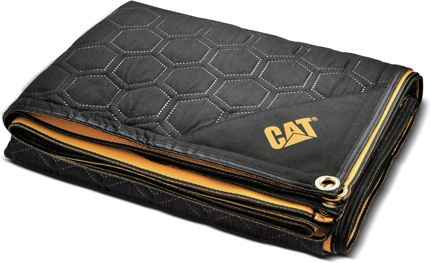 CAT Water Resistant Woven Utility Blanket, 72-Inch x 60-Inch Outdoor Tarp Material Padded Blanket, Rivets for Tie Downs, Park Picnic, Moving, Protect Furniture, Brown Black - 980788N - Image 9