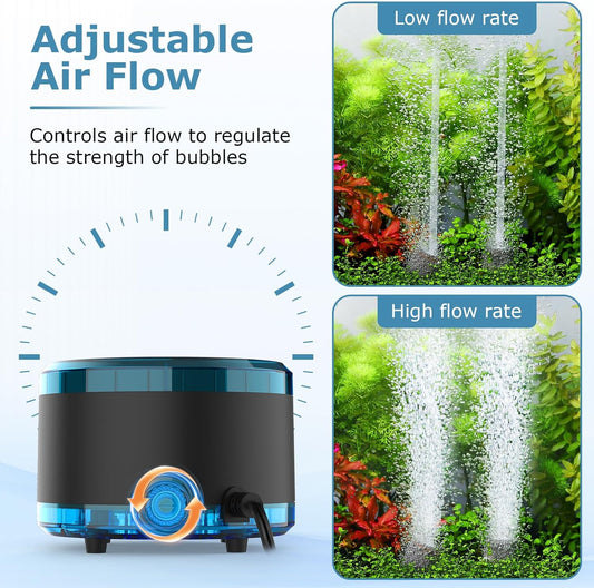 Hygger fish tank aerator with adjustable control knob