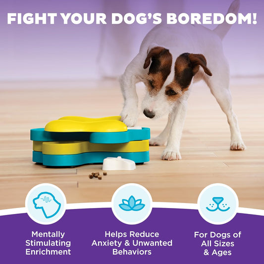 Nina Ottosson Dog Tornado level two intermediate treat dispenser toy showing spinning layers.