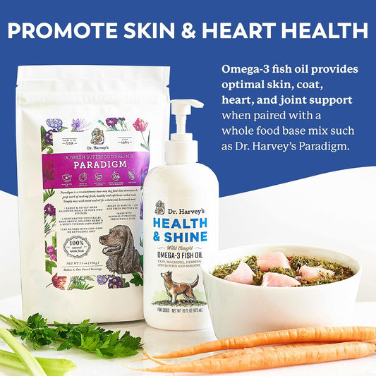 Wild caught fish oil for dog skin and coat health supplement bottle with pump