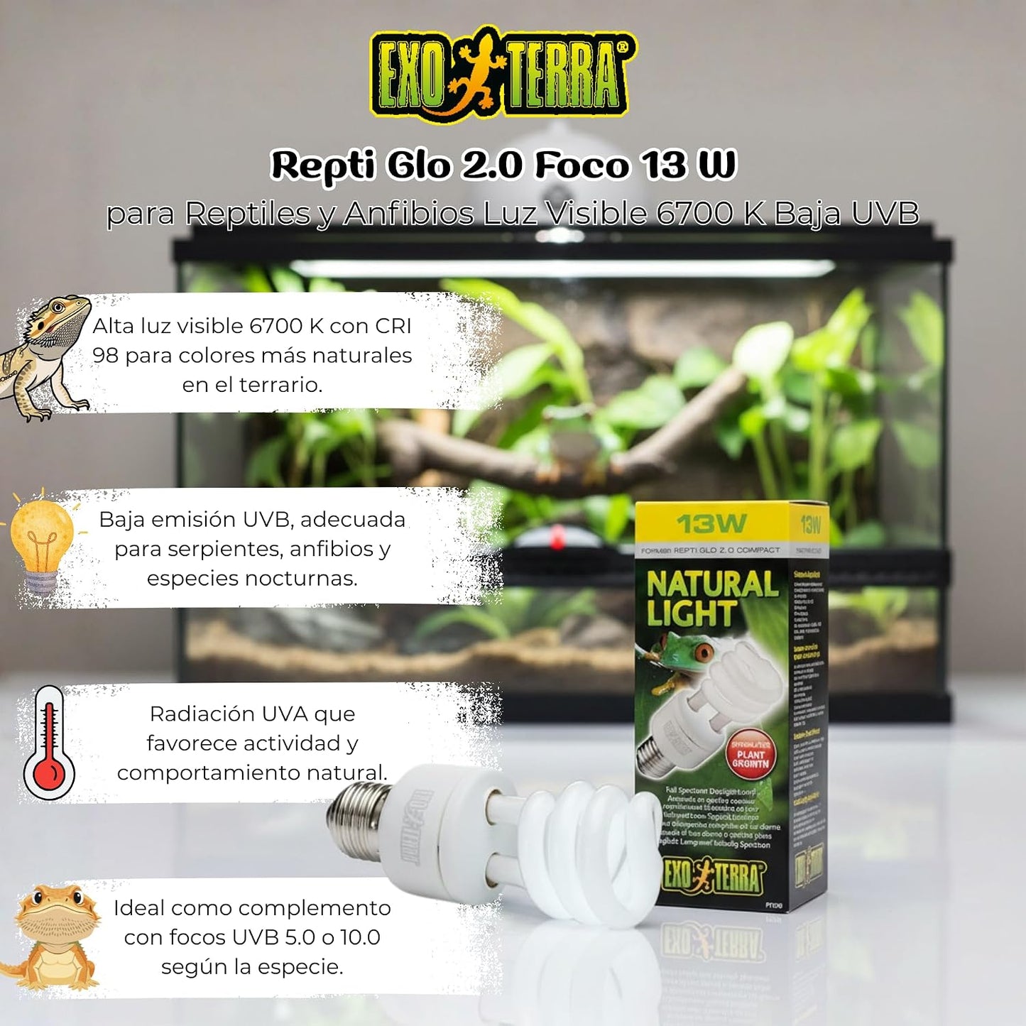 Exo Terra authentic USA imported reptile daylight bulb on display