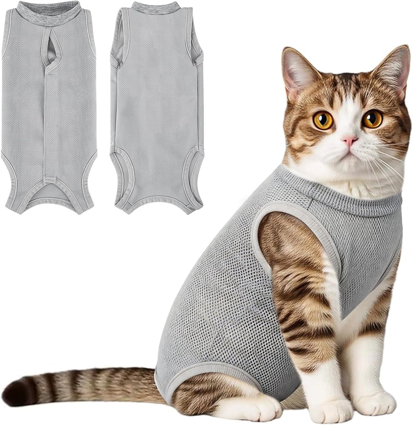 Coppthinktu Cat Recovery Suit Cat Onesie After Surgery, Breathable Cat Surgery Suit for Female Spay/Neuter, Kitten Surgical Recovery Body Suit Cone Alternative for Abdominal Wounds Rose Red Large - Image 9