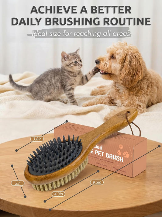 TAKAVU double sided grooming tool highlighting the flexible silicone massage side