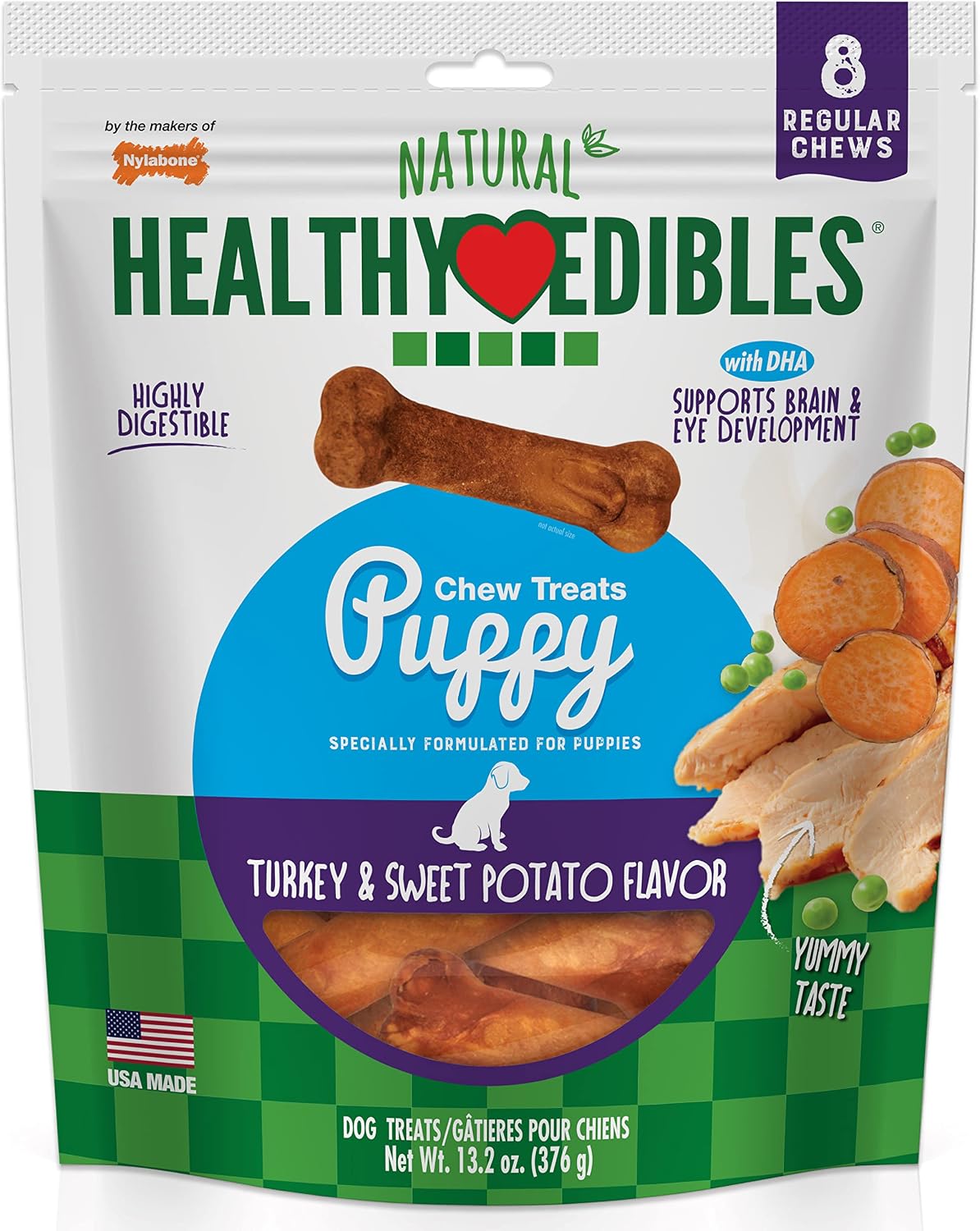 Nylabone Healthy Edibles Natural Puppy Chews Long Lasting Treats for Puppies, Lamb & Apple Flavor, Small/Regular (12 Count) - Image 15