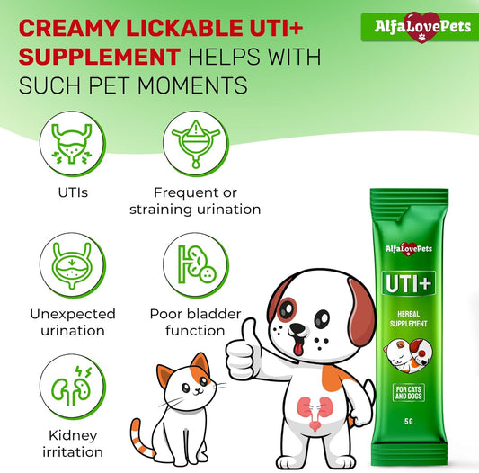 Squeezable cranberry supplement for pets packaging detail highlighting chicken flavor and herbal ingredients