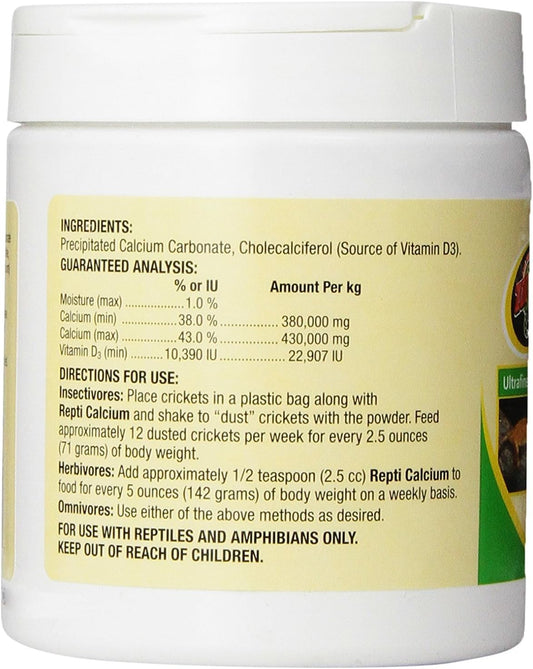 Zoo Med calcium powder supplement for reptile bone health