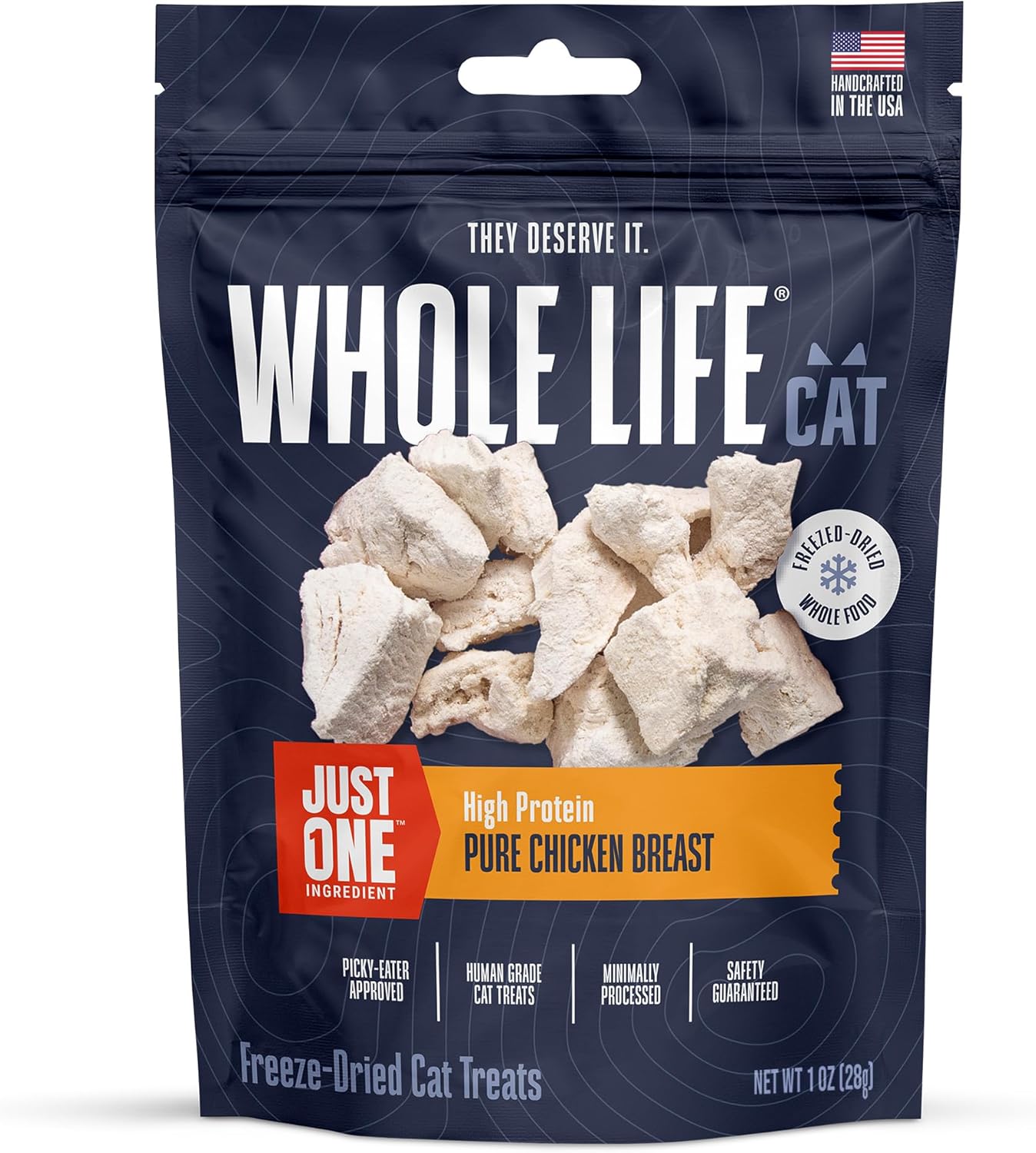 Whole Life Cat Just One Chicken Freeze Dried Cat Treats - Human Grade High Protein Food, Healthy Training Snacks, Freeze Dried Chicken Food Toppers, USA Made Natural Treats - 4 oz (Pack of 1) - Image 10