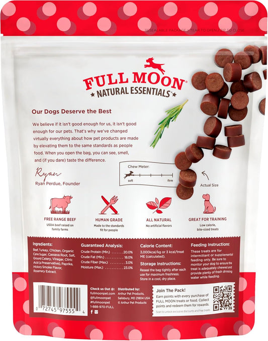 Full Moon natural human grade dog treats premium beef bite sized snacks