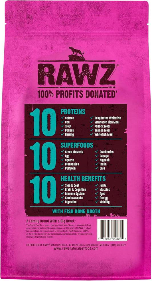 Rawz cat food ingredient profile and high protein label