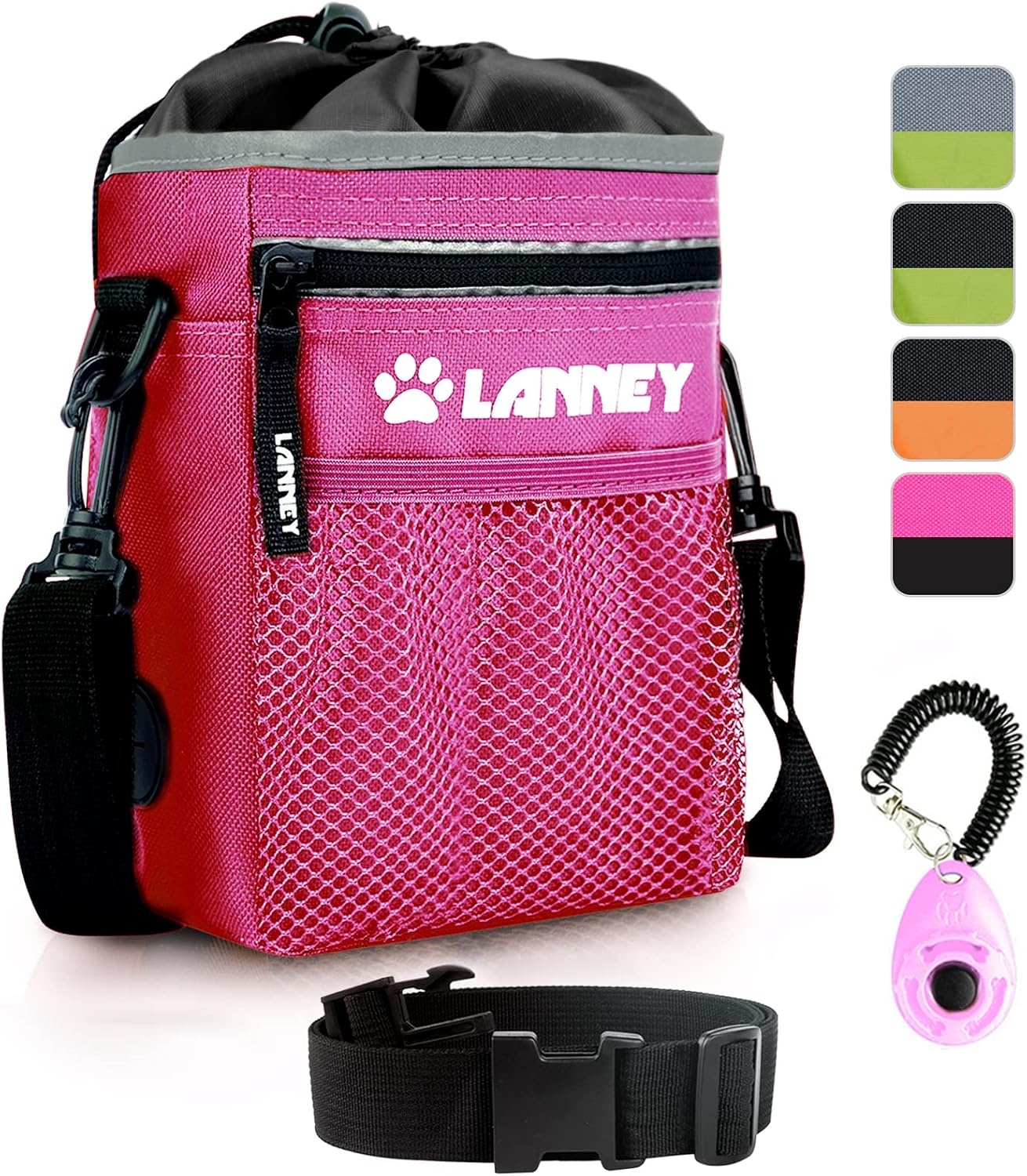 Dog Treat Pouch - 3 Ways to Wear Dog Treat Bag, Dog Training Treat Pouches for Pet Training with Clicker, Shoulder Strap, Adjustable Belt, Poop Bag Dispenser, Easily Carrying Kibble Snacks Pet Toys - Image 9