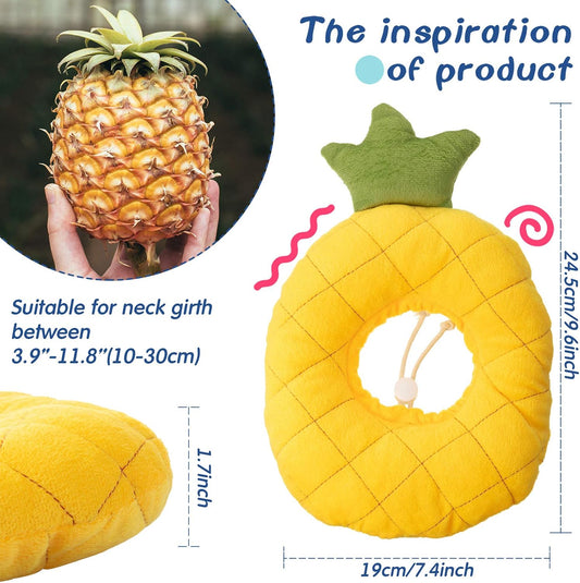 Cat wearing soft fruit shaped recovery cone collar