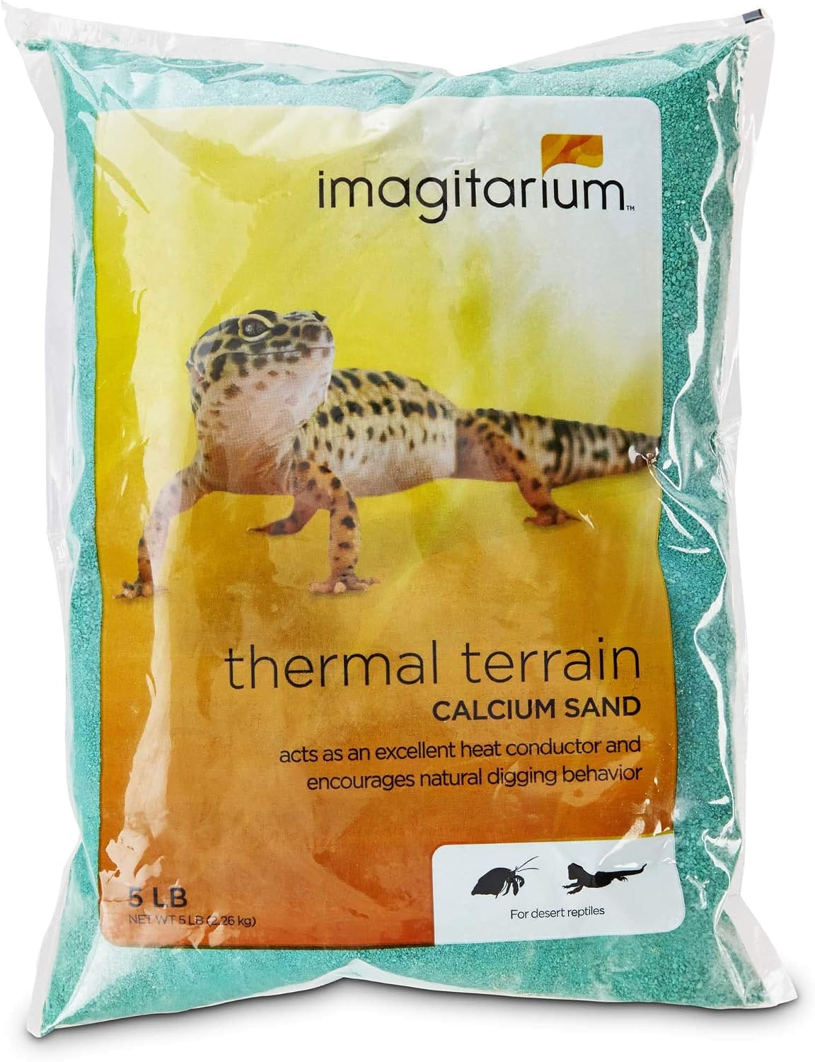 Imagitarium Green Calcium Reptile Sand 5lb bag front view