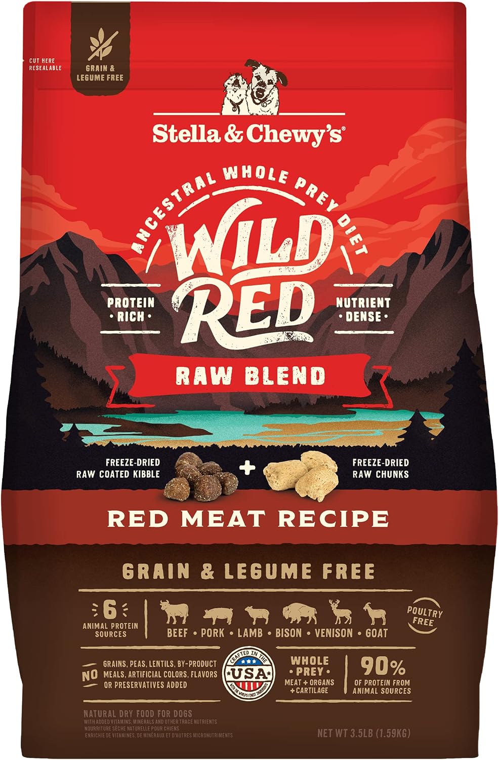Stella & Chewy's Wild Red Raw Blend Kibble - Premium Freeze-Dried Raw Coated Dog Food - Perfect For Picky Eaters - High Protein Grain Free with 6 Poultry Sources - 3.5lb Bag - Image 13