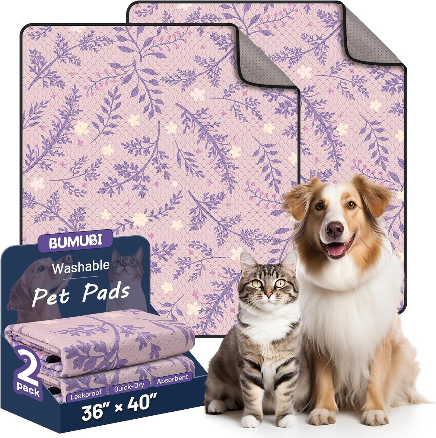 Washable Dog Pee Pads - Absorbent Reusable Puppy Training Pads, Waterproof Leak - Proof & Non - Slip for Crate Whelping Potty Training 48x48 (Pack of 2) - Image 15