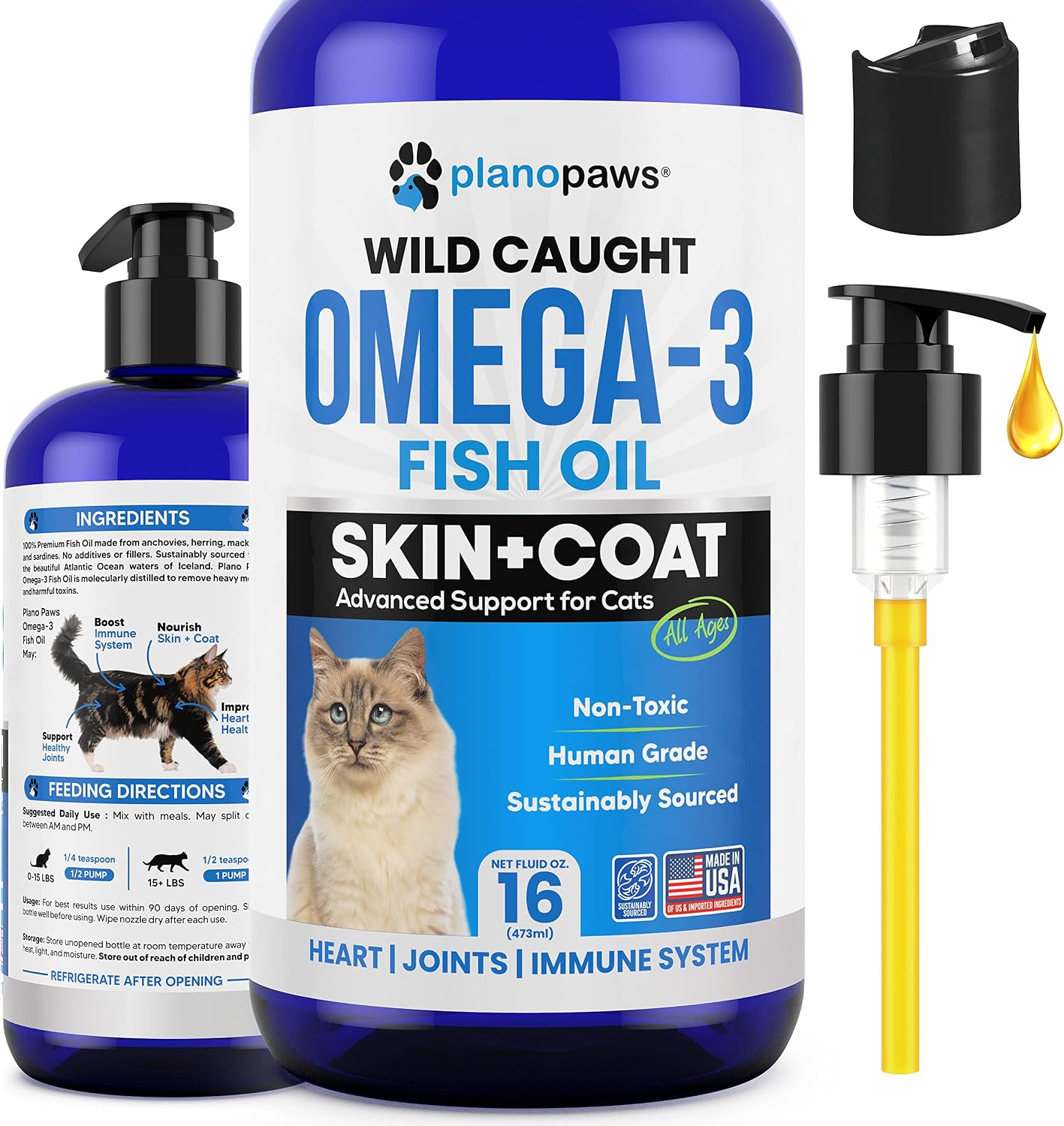 Omega 3 Fish Oil for Cats - Better Than Salmon Oil - Kitten & Cat Vitamins and Supplements - Cat Dandruff Treatment - Liquid Fish Oil for Pets - Shedding Support - Cat Health Supplies for All Ages - Image 10