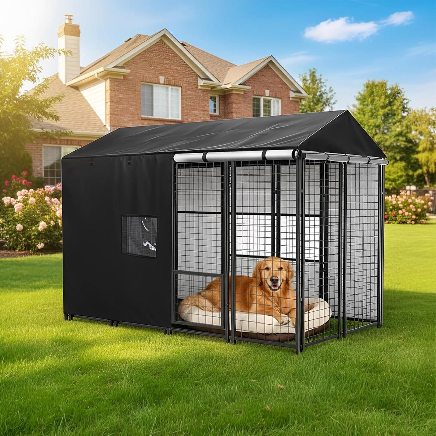 Schleuder protective pet crate cover neatly folded next to its included storage bag.
