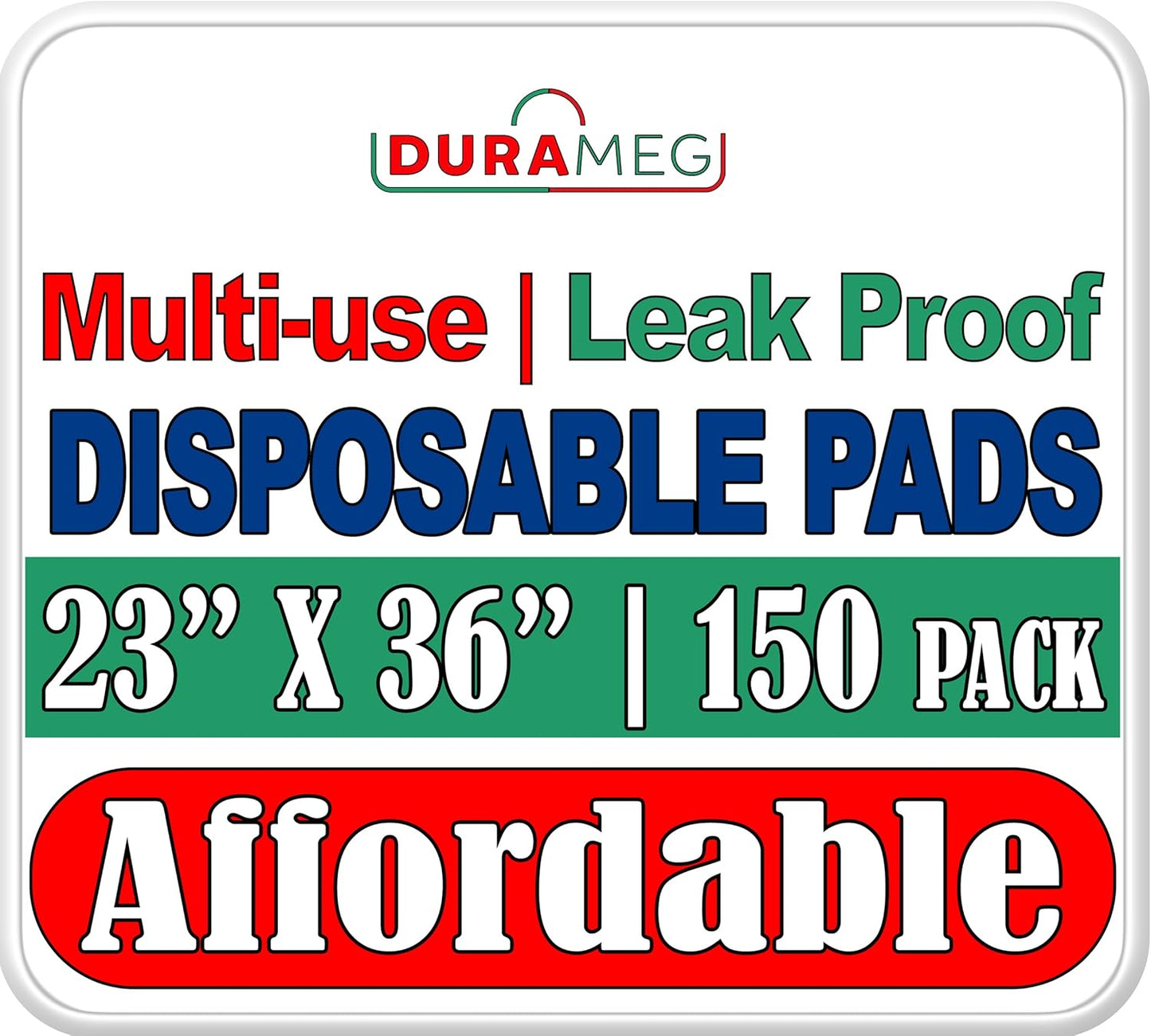 Durameg absorbent mattress protector pads showing the full thickness profile.