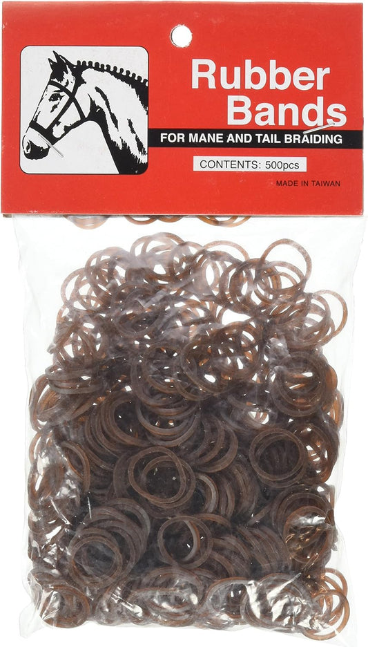 Close up of Partrade white horse grooming braid bands