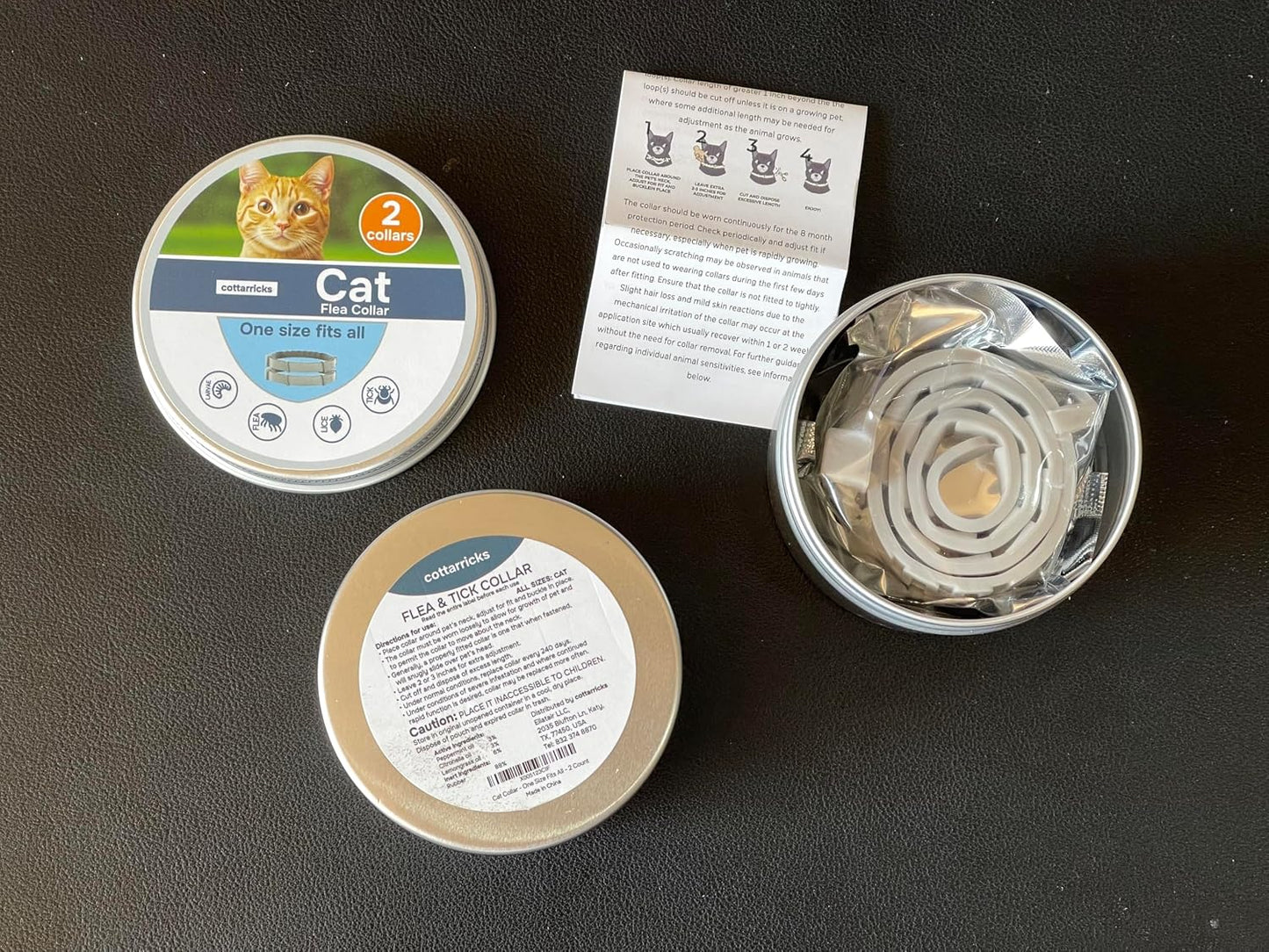 Safety illustration of the cat flea and tick collar
