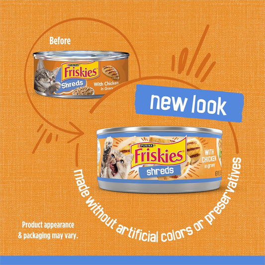 Purina Friskies Shreds With Chicken Gravy Wet Cat Food Pack Of 24