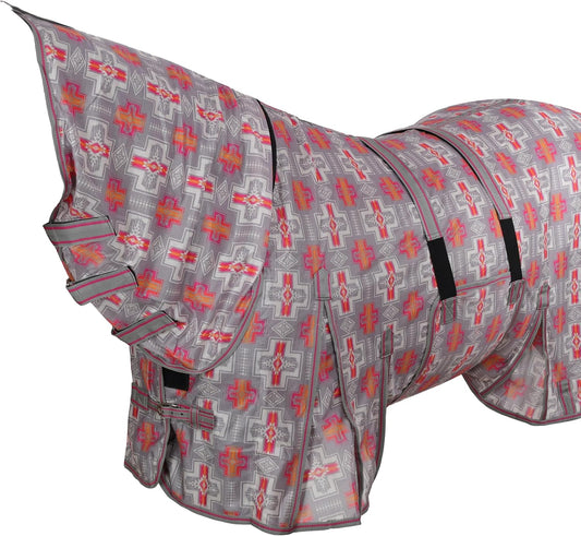 Showman horse fly sheet with Afterglow geometric pattern detail view