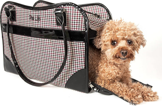 Pet Life designer pet purse with mesh windows open