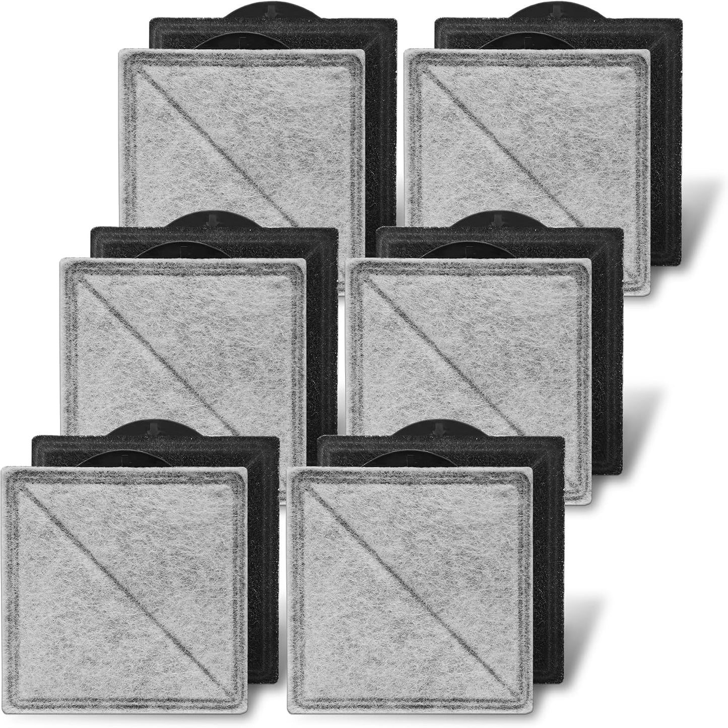 Cat Water Fountain Replacement Charcoal Filter Square Compatible with Petsafe Premier, Ion-X, Outlast Pumpless & Viva Pet Water Fountain, Carbon Filters for Cat and Dog Indoor (BLACK, 6 PACK) - Image 9