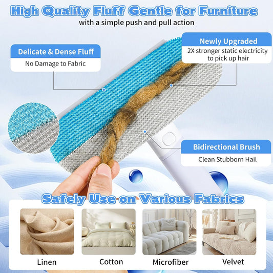 Qoiuso reusable pet hair brush cleaning a sofa