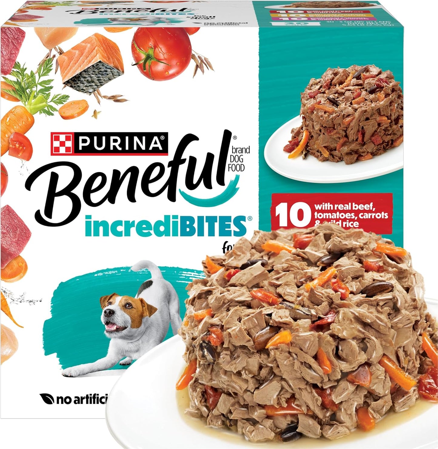 Beneful Purina Small Breed Wet Dog Food Variety Pack,IncrediBites with Real Beef,Chicken and Salmon - 3 Oz. Cans,(Pack of 60) - Image 15