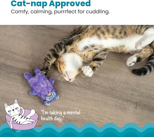 Catstages Purr Pillow showing embroidered sleeping mask detail