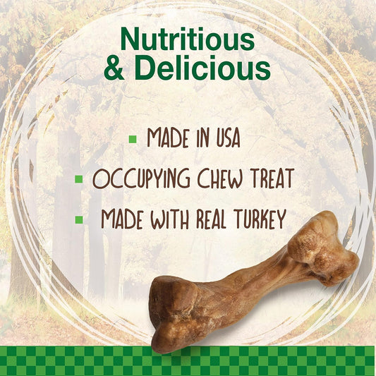 Nylabone long lasting dog chew treats four count package.
