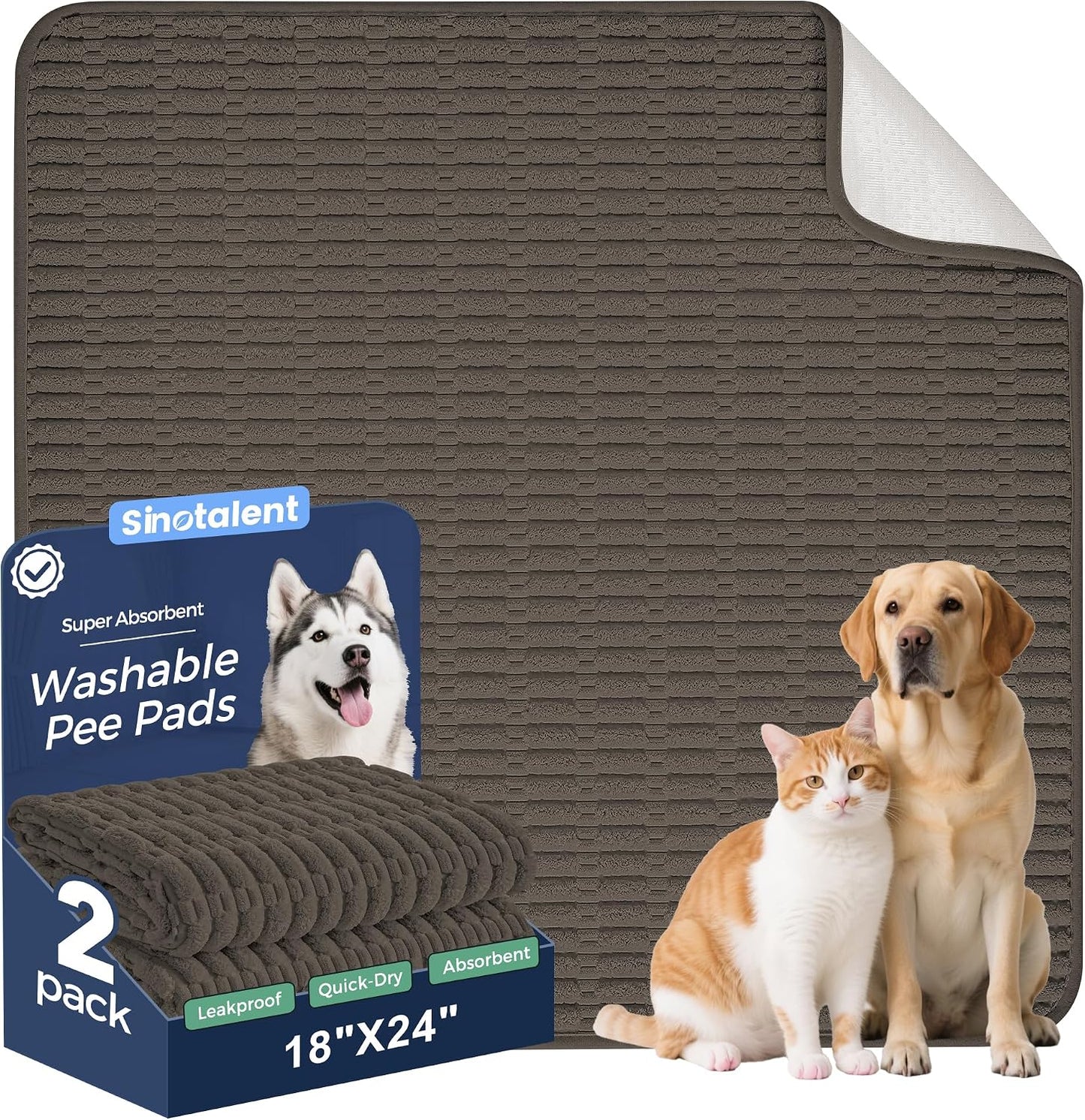 Washable Pee Pads for Dogs, Reusable Puppy Pads Dog Pads, Non-Slip Dog Pee Pads, Leak-Proof Pet Pee Pads Wee Wee Pads for Dogs. (Cream White, 18"x24"(Pack of 2)) - Image 15