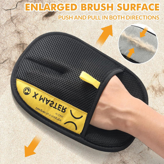 Wortade pet grooming mitt showing textured nubs for shedding fur