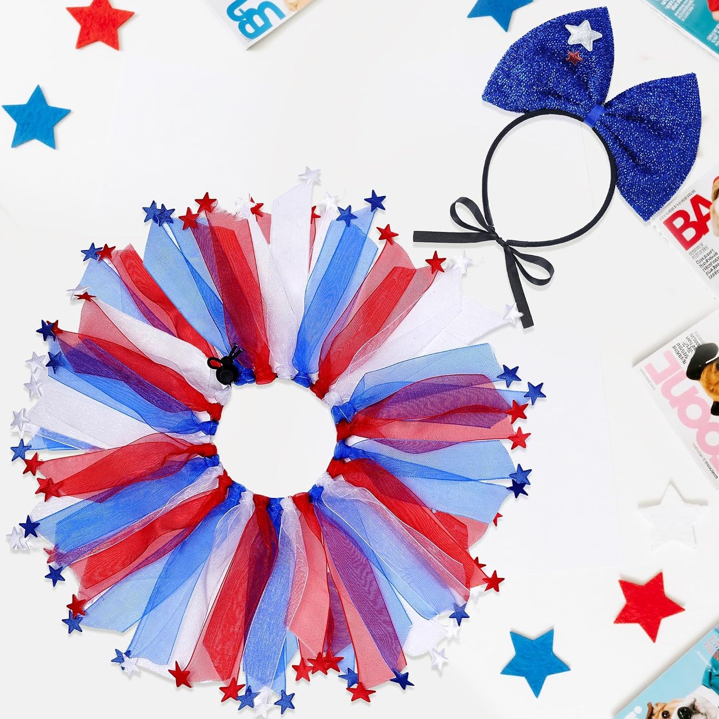 Patriotic themed pet photography props and accessories