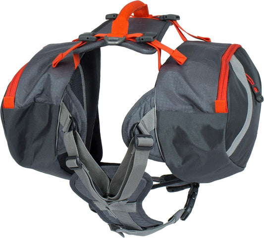 Ergonomic four point adjustable chest harness on pet hiking pack
