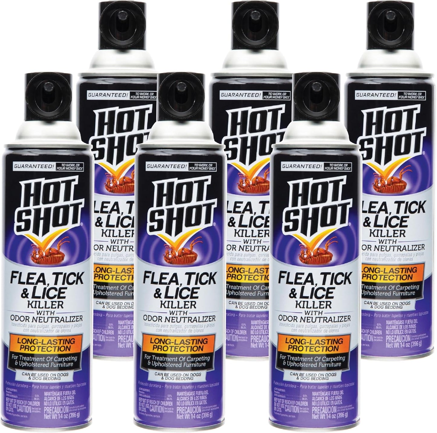 Hot Shot aerosol can showing insect killing benefits