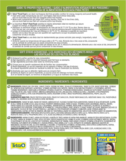 Tetra PondFood 1.25 pound bag side profile