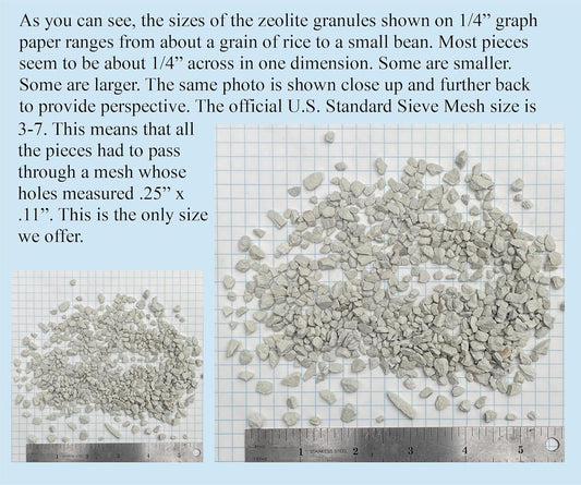 Purrified Air natural zeolite mineral showing gray angular granules for aquarium and pond filtration