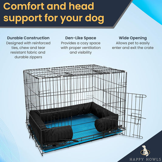 Happy Howls puppy kennel side padding showcasing the heavy-duty waterproof fabric texture.