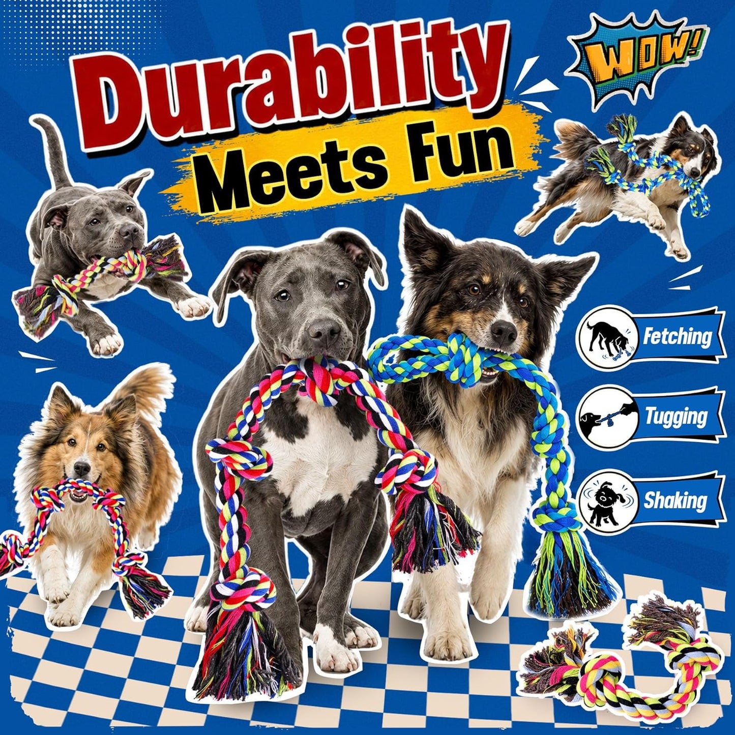 Forfon premium pet supply package displaying three ropes and bags