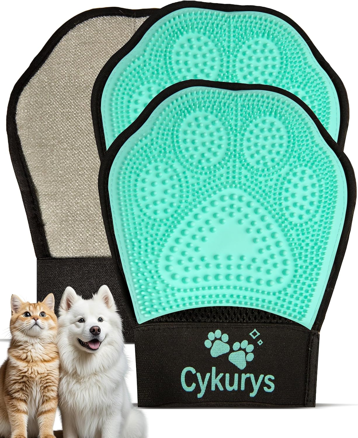Pet Hair Removal Glove for Dogs & Cats, 2-in-1 Double-Sided Pet Grooming Tool, Electrostatic Pet Hair Remover Glove for Clothes & Furniture + Silicone Brush for Deshedding Pets - Image 9